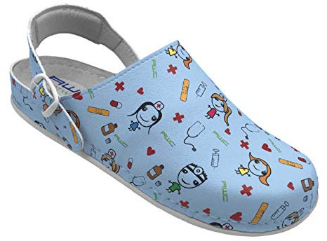 AWC Damen Berufsschuhe Tiefbett, Farbe: hellblau/Medizin, Größe: 40