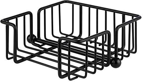 APS Serviettenhalter „Urban, Serviettenspender aus verchromtem Metall, Serviettenständer für Servietten 1/4 Falz, inkl. Beschwerer, 19 x 19 cm, 7,5 cm Höhe, für 50 Servietten