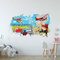 GRAVURZEILE Wandtattoo Kinderzimmer im Feuerwehr Design - Wandsticker Wandaufkleber - 3D Wanddurchbruch & Deko - Größe ca. 115 x 70 cm Farbe Feuerwehr V3