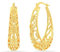 LeCalla 925 Sterling Silber 14K Vergoldet Oval Filigran Ohrring Klick-Top Leichtgewicht Schmuck Creolen Ohrring für Frauen
