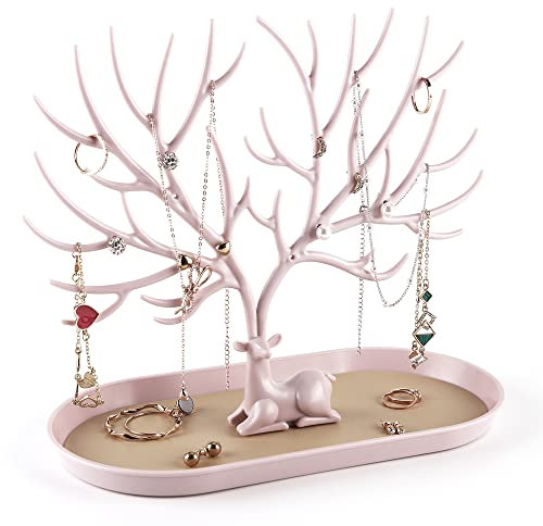 MORE&LESS Geweih Schmuck Displayständer Baum Turm hängende Aufbewahrungsstücke Ringe Ohrringe Halsketten Armbänder