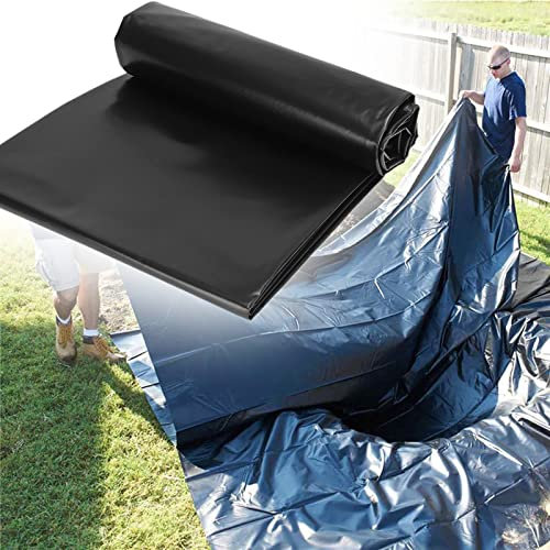 LBYDXD Teichfolie Schwarz, Gartenteichfolie Zuschnitt wasserdichte, HDPE-Teichfolie, Folie Teichfolie Sonnenschutztuch Für Teichbau, Bachläufe,Wasserspiele,Wasserfall,Garten Und Teichzubehör