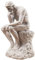 LECMACY Berühmte Denker-Skulptur, 24 cm, hochwertige Sammlerfigur, Design Rodins Denker, inspirierte dekorative Statue für Zuhause, Büro, Bücherregal (Sandsteinfarbe)