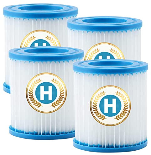 XVOYDT Cartuccia Filtro Piscina Tipo H per Intex, cartucce filtranti compatibili con Pompe Filtro Intex 28601/28602 Filtro Pompa Tipo H, per filtri idromassaggio (4 Pezzi)