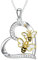 Ring Holder Necklace Rose Gold Clavicle Bee Women Pendant Separation Heart Necklace Diamond Shaped Necklaces & Pendants