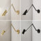 LED-Wandleuchten Moderne einstellbare Schaukel mit langem Arm Innenwandschalter Haushalts-Nachttischbeleuchtung Dekor-Leuchter (WD247-switch-Gold)