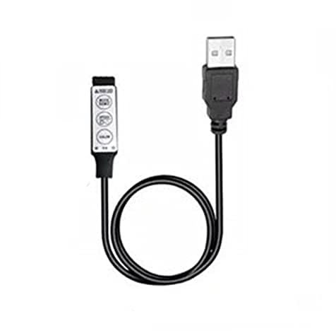 Vrabocry Controller USB RGB DC5V Led Dimmer con 3 Tasti Connettore Femmina a 4 Pin per Striscia USB 5V RGB Led 19 Modalità Dinamiche per Striscia Led