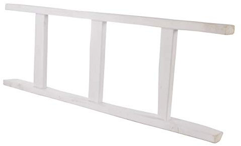 Deko Holzleiter als Handtuchhalter Badezimmer Bad Kleiderleiter Handtuchleiter 165cm 3 Sprossen (Weiß, 100 x 35cm)