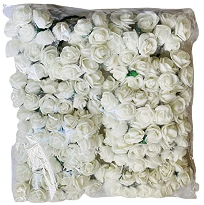 White Mini Foam Roses 144 pcs Artificial Flowers White Fake Wedding Flowers Foam Roses for Rose Bears Crafts DIY Bridal Bouquets Birthday Wedding Party