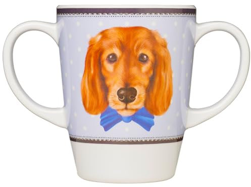Rosa Lifestyle Tasse en mélamine à deux poignées pour chien – Légère 126 g, capacité de 400 ml – Aide à la mobilité quotidienne pour les personnes âgées, la démence, les tremblements, l'arthrite et la