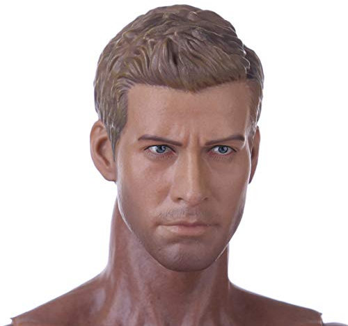 Scakbyer Männliche Kopf-Skulptur im Maßstab 1:6, Europa Amerika, starker gutaussehender Mann, robuster Kerl, Puppenkopf, kompatibel mit HT, VERYCOOL, TTL und Phicen TBLeague 30,5 cm Actionfigur-Körper