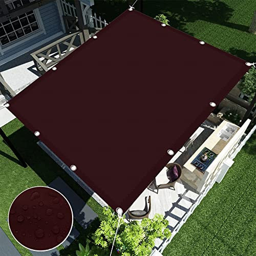Toldo Vela de Sombra Rectangular 2 x 2 m Impermeable Toldo Vela Parasol Prueba de Viento protección UV para Terrazas, Patio,Exteriores, Jardín, Vino Tinto