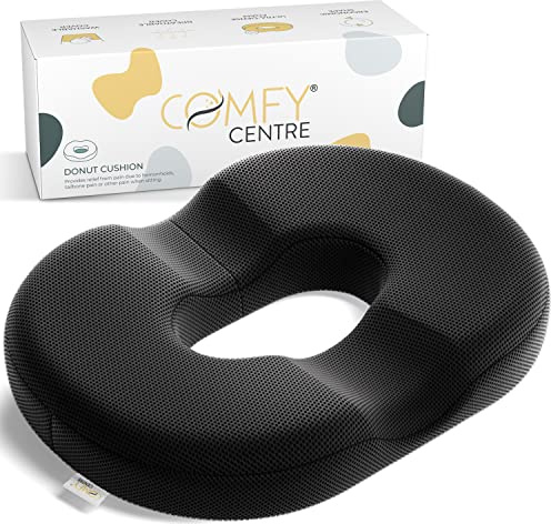 COMFYCENTRE Orthopädisches Sitzring für Steißbein & Hämorrhoiden - Komfortables Sitzkissen Ringkissen - Memory Foam Unterstützung - Ideal für Büro, Auto und Rollstuhl