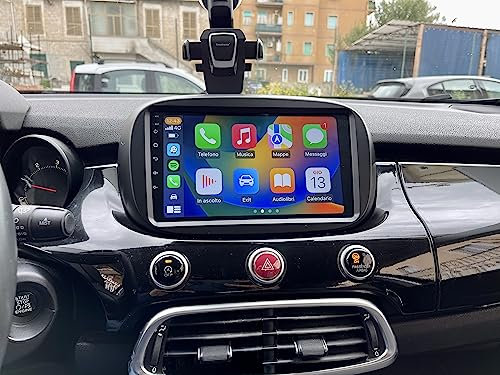 2GB RAM 64GB ROM Android 13 Autoradio Navigatore per Fiat 500X 2014-2019 Schermo 9 Pollici Car Tablet Stereo con Navigazione GPS Wireless Carplay Android Auto Touch Screen Wifi Bluetooth Radio
