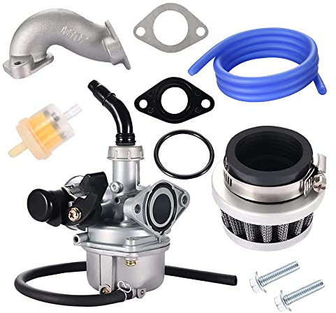 Riloer Moto Dune Buggy 70-110CC 19MM PZ19 Tubo di aspirazione carburatore Filtro aria Combinazione Suit, diametro aspirazione 19 mm/0,75 pollici