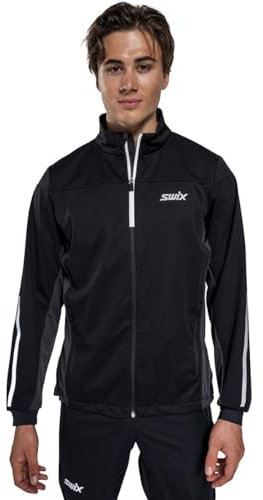 Swix Herren Leichte Windabweisende Winter Training Stretchy Softshell Crossjacke Schwarz/Phantom, X-Large