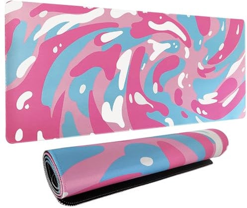 Fluid Pattern XXL Mouse Pad,Super Thick Waterproof Fluid Pattern Large Gaming Mousepad with Stitched Edge,Mouse Computer Desk Accessories,Non-Slip Base Mouse Keyboard Mat 800X400X4mm