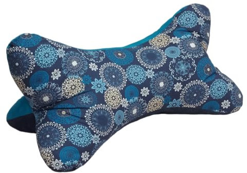 Leseknochen Nackenkissen (Mandala blau XXL) 58cm bequem und waschbar! Handgestopft und genäht in Deutschland - Nutzbar als Nackenrolle Kissen Nackenrolle