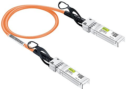 [Orange] Colored 10G SFP+ DAC Cable - Twinax SFP Cable for Cisco SFP-H10GB-CU0.3M, Ubiquiti UniFi, D-Link, Supermicro, Netgear, Mikrotik, Fortinet, 0.3-Meter(1ft)