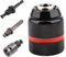 Quick Change Keyed/Keyless Drill Chuck Adapter Converter Conversion Kit - 1/4 Hex, SDS Plus, 1/2 Square Adaptor for Electric Drill, Impact Driver (Keyless Chuck + 3pcs Adaptor)