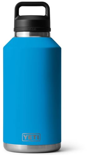 YETI Rambler Bottle Chug, Vacuum Insulated Stainless Steel Bottle with Chug Cap, Big Wave Blue, 64 oz (1.9 L)