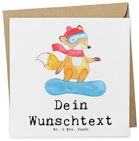 Mr. & Mrs. Panda Personalisierte Karten Hase Snowboarden - Geschenke, karte personalisiert, Grußkarte, Wintersport, Postkarte, Geschenk, Snowboardschule, Snowboard, Winterurlaub, Grußkarten