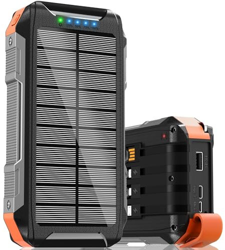 56800mAh 65W Portable Power Bank Battery Pack,7 Charging Ports USB-C Fast Charging Phone Charger, Outdoor Solar Charger with LED Display&Flashlight, for iPhone/Tablet