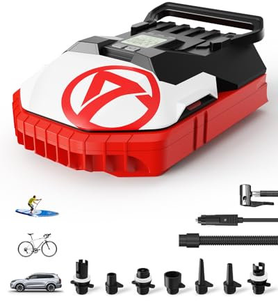 GICLE Paddle Board Pump Electric 22PSI SUP Pump, Fast Inflat and Deflat with Intelligent Regulated for Paddleboard, Boat, Tent (60PSI Upgraded Model)