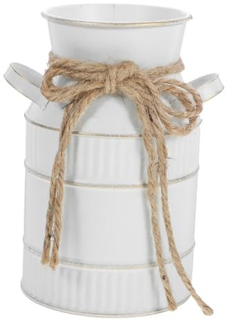 Cabilock Jarra De Hierro Vintage para Lechera Decoración De Flores Jarrón De Metal