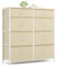 Xbro Kommode, Kommodenschrank mit 8 Schubladen aus Stoff, Komodenschrank Schlafzimmer mit Holzplatte, Kommode Schlafzimmer Flur, Komodenschrank Flurschrank für Küche Büro Flur Schlafzimmer (Beige)