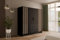 ALTDECOR Kleiderschrank mit selbstschließenden Lamellentüren, Lamellen, Flügeltüren - Nelia - 200 cm Schwarz/Artisan