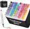 Tongfushop 80 Farben Marker Stifte Set, Meißel & Feine Verdoppelt Spitzt Alkoholmarker, 2 Sekunde Schnell Trocknende Kunst Sketch Permanent Filzstifte für Zeichnung, Design, Rendering, Brief, Manga