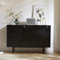 Moderner Sideboard, Kommode im zweifarbigen Design, mit 2 Schubladen und 3 Türen, ohne Griffe. Maße: B 120 cm/T 35 cm/H 78 cm