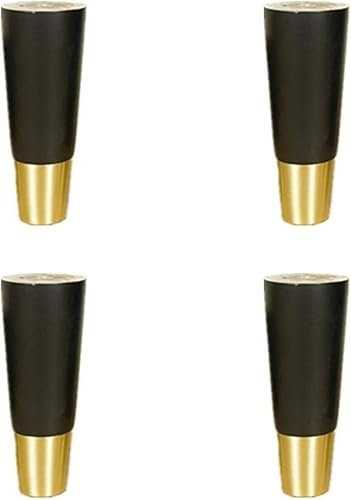 Tischbeine aus Holz, für Sofa, Fernsehschrank, Arbeit, Couchtisch, Messingbeine, 10,5 cm, 30 cm, Schwarz, 4 Stück