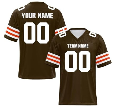 EZJOBLA Personalisierte Fußball-Trikots für Herren Personalisiertes Trikot Personalisierbar American Football Trikots hinzufügen Teamnamennummer Damen Jugend A13