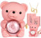 Aloskart Orso Rosa eterna con Collana a Forma di Cuore, Orsetto di Rose Stabilizzate,Regalo Dia Madre,Regalo di Natale,per Fidanzata Mamma Ragazza(Rosa)