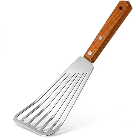 Cyoufine Fischspatel aus Edelstahl, Schlitzspatel aus Metall für antihaftbeschichtetes Kochgeschirr, flexibler Pfannenwender für Küche, Kochen, Grillen, Eiergrill