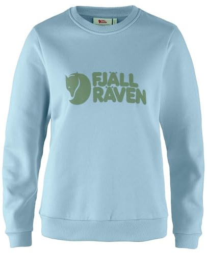 Fjällräven Damen Logo Sweatshirt, Breeze Blue/Patina Green, S