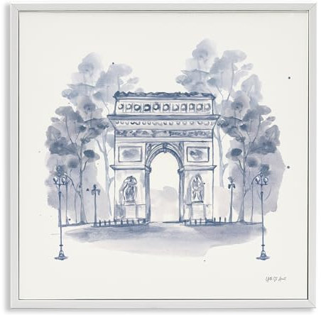 Stupell Industries Arc de Triomphe Skizze Giclée-Wandkunst, Design von Yvette St. Amant, 30,5 x 30,5 cm, Weiß