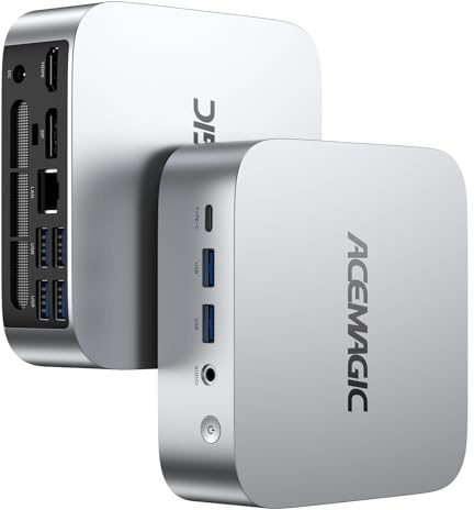 ACEMAGIC Mini PC Vista V1 N97, 16 GB DDR4 RAM 512 GB SSD Mini Computer, 12a generazione N97 (Beat N100/N95, fino a 3,6 GHz), piccolo computer desktop 4K Dual Display/WiFi/VESA per casa/ufficio
