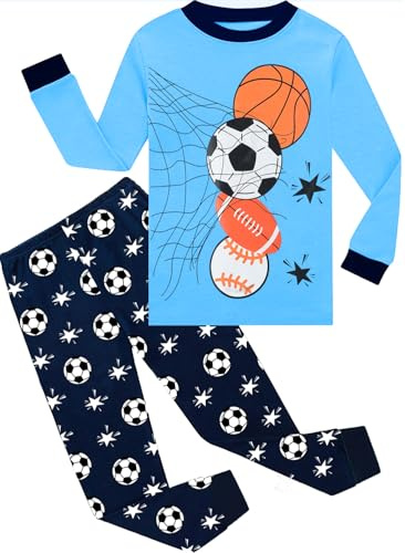 EULLA Kinder Jungen Schlafanzug Langarm Baumwolle Winter Pyjama Set Feuerwehrwagen Dinosaurier Bagger Traktor Zug Zweiteiliger Nachtwäsche 1-7 Jahre 92 98 104 110 116 122