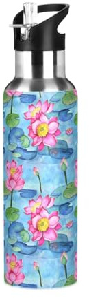 Buhu Insulated Stainless Steel Water Bottle Leak & Sweat Proof Vacuum Water Bottle with Straw for Gym Sport Outdoor-1000ml