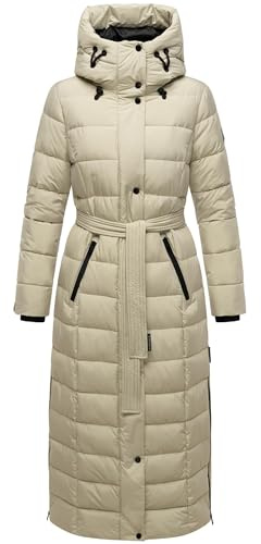 Navahoo Damen glänzender Winter-Steppmantel Das Teil XIV mit Taillengürtel