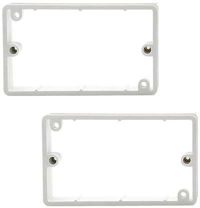2Pcs 20mm Electrical Socket Spacer, White Double Socket Spacer for Light Switch, Wall Plate Socket Spacer for Tiles & Panels, Double Adjustable Extension Box Surround