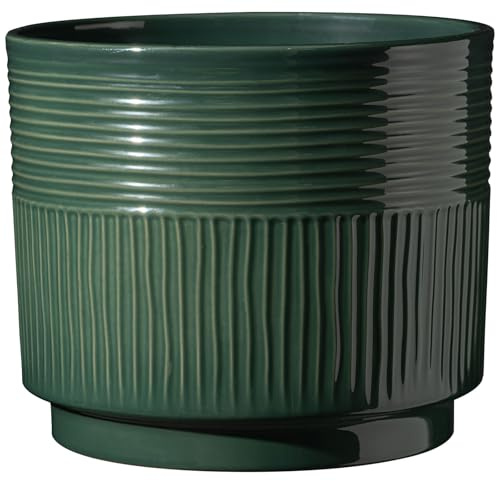Soendgen Nara Sabi, Blumentopf aus Keramik, Farbe: Dunkles Grün Lasur, 16 cm Durchmesser, 14 cm hoch, Vol.3,352