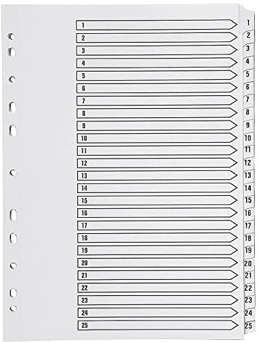 Q-Connect 1-25 Index Multi-Punched Reinforced Board Clear Tab A4 White