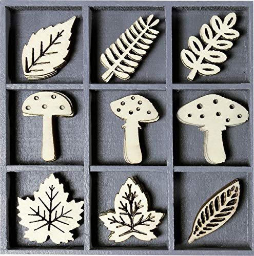 Knorr Prandell Holzornamentbox, Motiv Pilze, Blätter - Hanging Ornaments, Natur, Einweihungsfeier