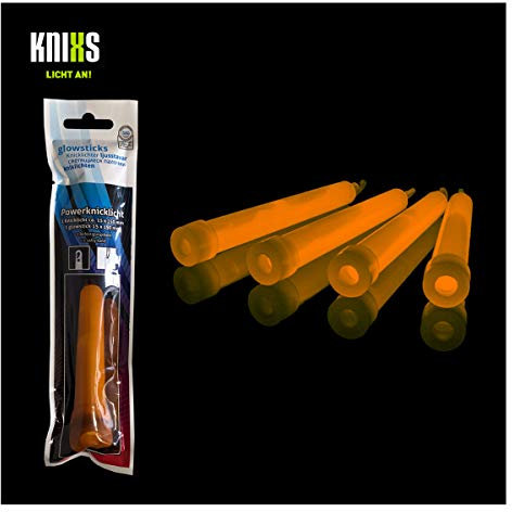 KNIXS - 10x Power Knicklichter, seit 15 Jahren in Profiqualität, Glowsticks einzeln verpackt - 150 x 15 mm - Leuchtstab - Wild Orange Leuchtend - für Party, Festival, Karneval, Outdoor oder Notlicht