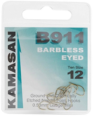 KAMASAN B911 Extra Strong Eyed Fishing Hooks - Size 12, One Size