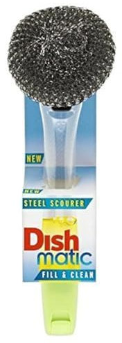 Dishmatic Filable Washing Up Brush With Steel Scourer by Dishmatic